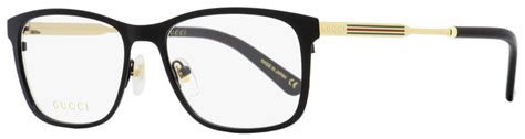 Gucci Rectangular Eyeglasses GG0301O 001 Black/Gold 55mm 